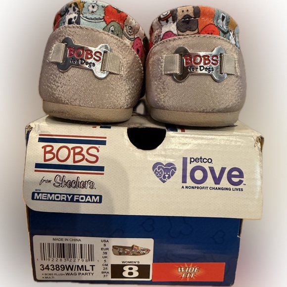 BOBS from Skechers Wag Party Dog Print Slip-On Shoes Women’s 8 Wide Memory Foam - Picture 5 of 10
